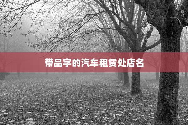 带品字的汽车租赁处店名