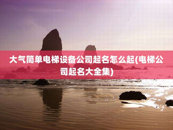 大气简单电梯设备公司起名怎么起(电梯公司起名大全集)