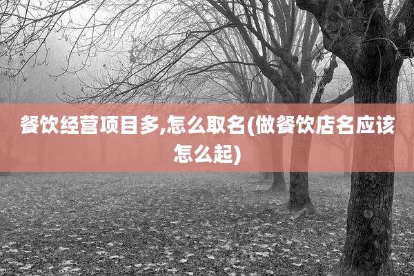 餐饮经营项目多,怎么取名(做餐饮店名应该怎么起)