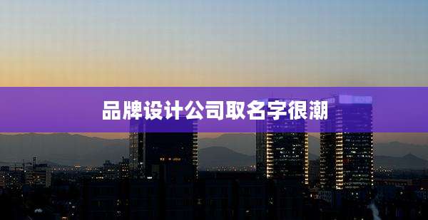 品牌设计公司取名字很潮