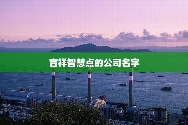 吉祥智慧点的公司名字