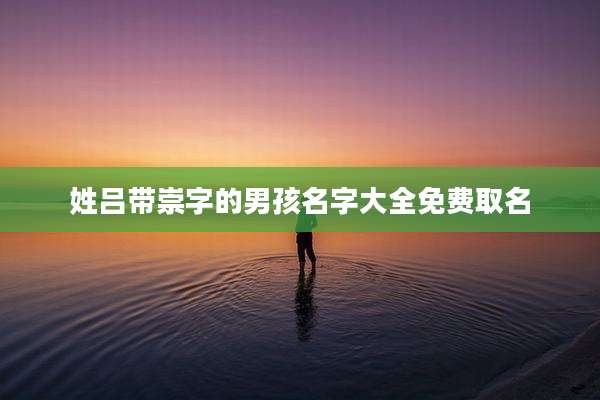 姓吕带崇字的男孩名字大全免费取名