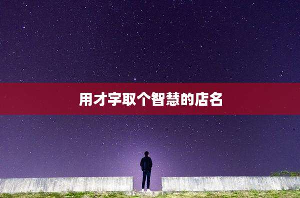 用才字取个智慧的店名