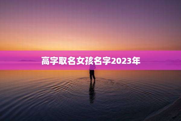 高字取名女孩名字2023年