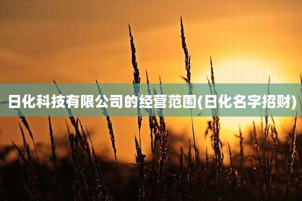 日化科技有限公司的经营范围(日化名字招财)