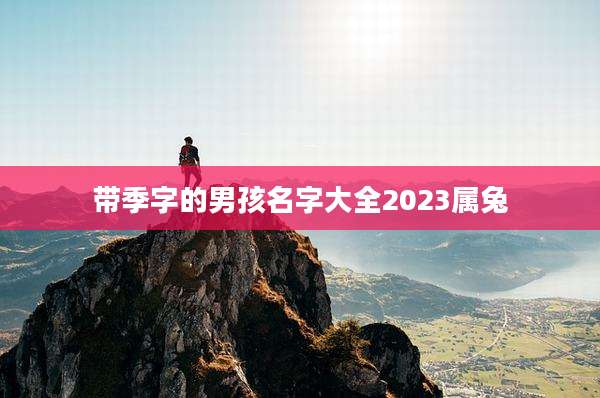 带季字的男孩名字大全2023属兔