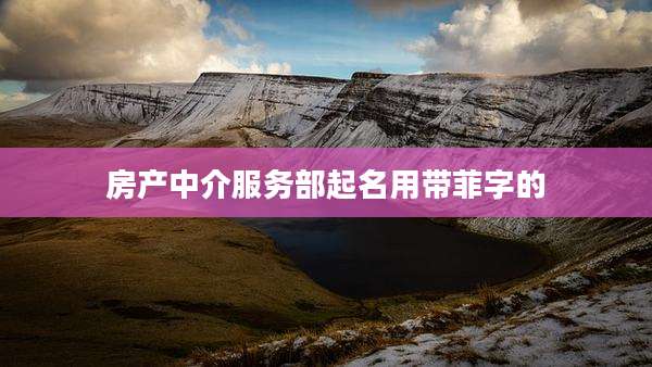 房产中介服务部起名用带菲字的