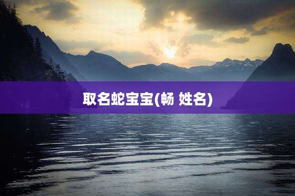 取名蛇宝宝(畅 姓名)