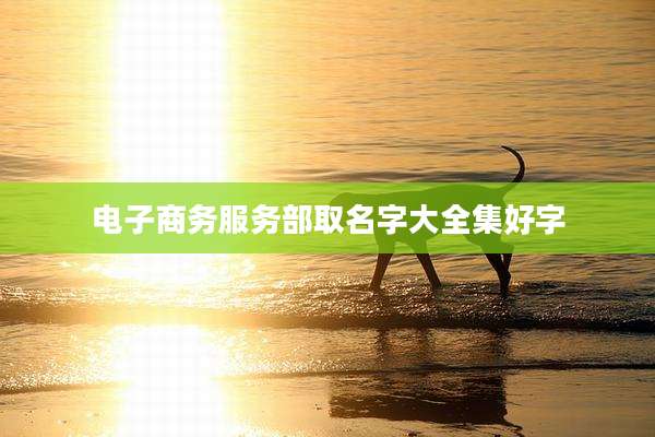 电子商务服务部取名字大全集好字