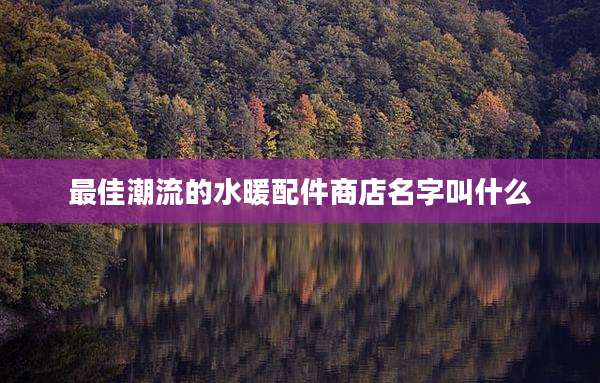 最佳潮流的水暖配件商店名字叫什么
