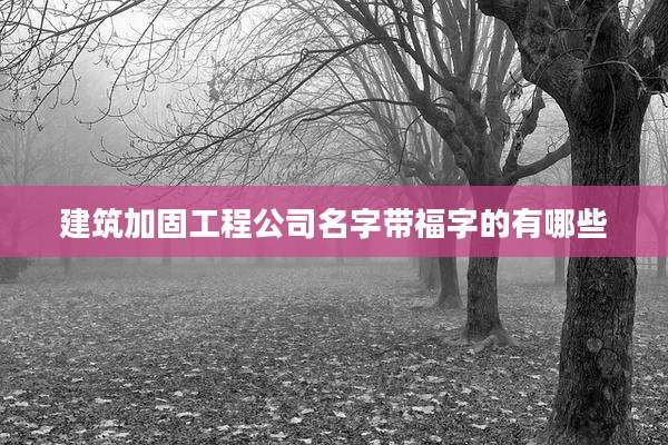 建筑加固工程公司名字带福字的有哪些