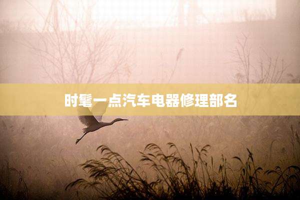 时髦一点汽车电器修理部名