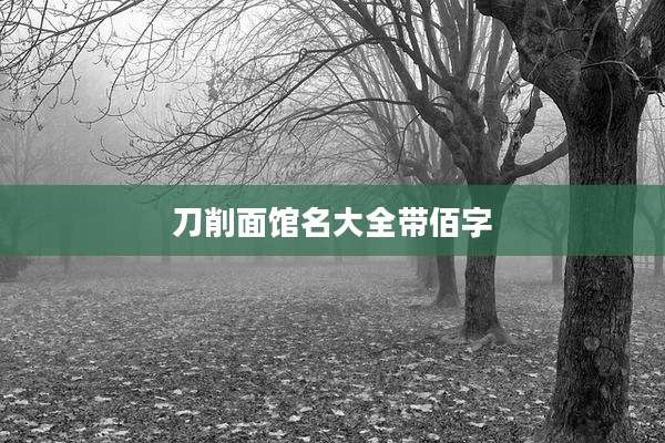 刀削面馆名大全带佰字