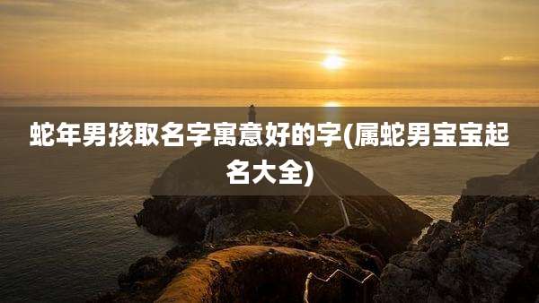 蛇年男孩取名字寓意好的字(属蛇男宝宝起名大全)