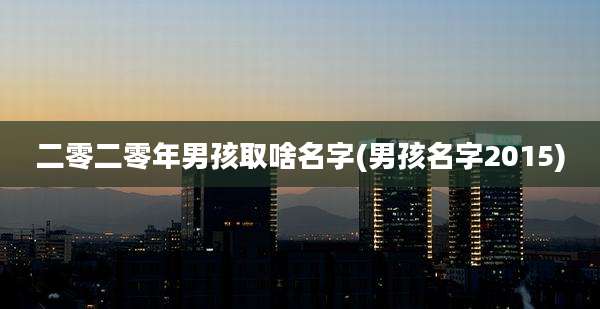 二零二零年男孩取啥名字(男孩名字2015)