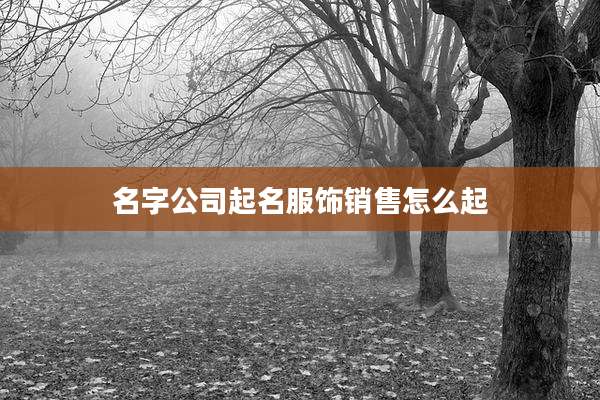 名字公司起名服饰销售怎么起