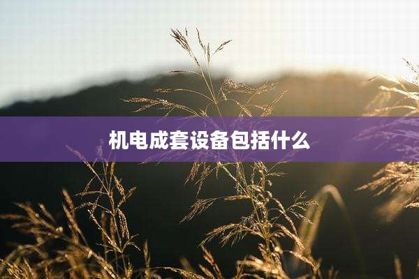 机电成套设备包括什么