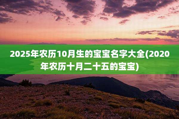 2025年农历10月生的宝宝名字大全(2020年农历十月二十五的宝宝)