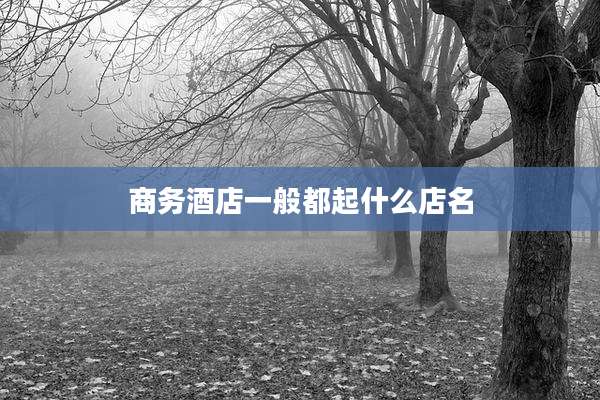 商务酒店一般都起什么店名