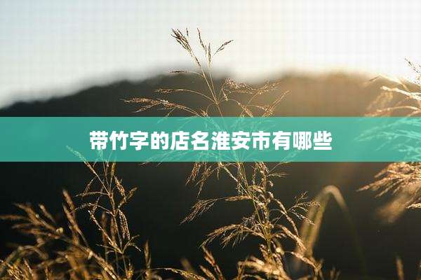 带竹字的店名淮安市有哪些