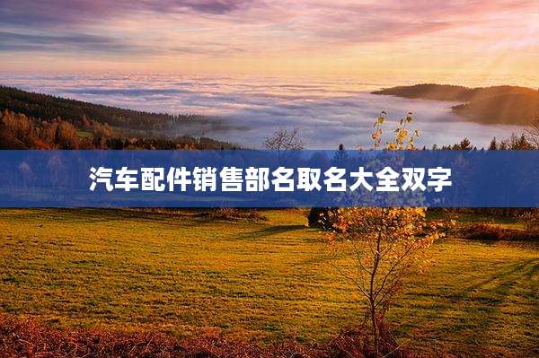 汽车配件销售部名取名大全双字