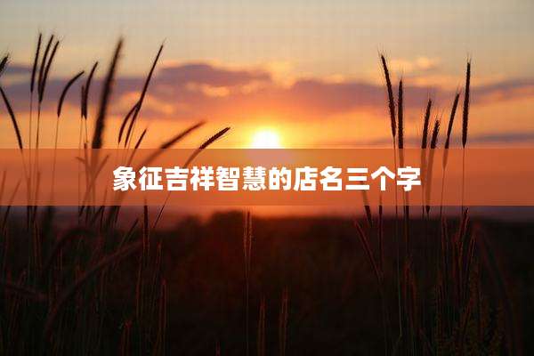 象征吉祥智慧的店名三个字