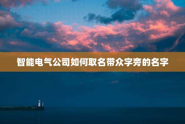 智能电气公司如何取名带众字旁的名字