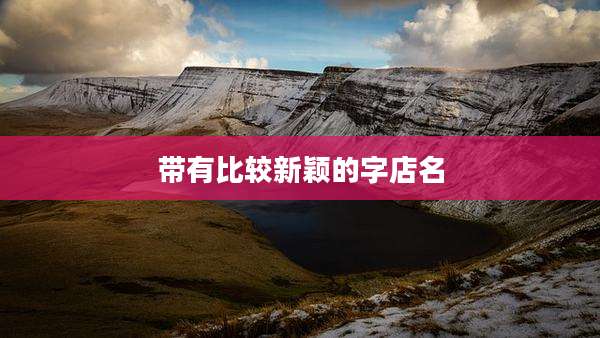 带有比较新颖的字店名