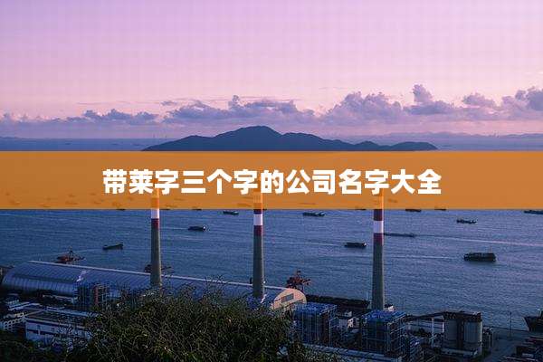 带莱字三个字的公司名字大全