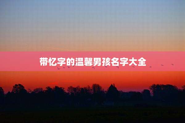 带忆字的温馨男孩名字大全