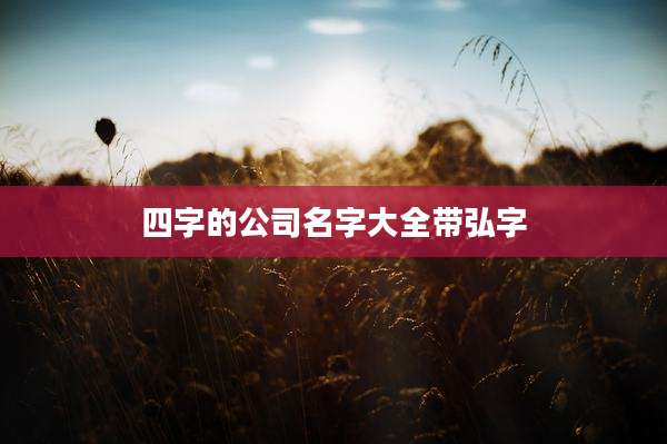 四字的公司名字大全带弘字
