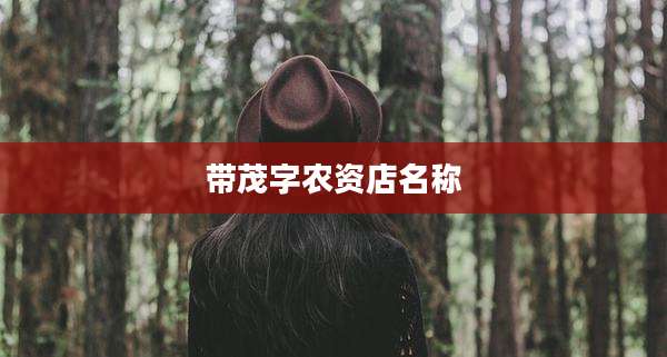 带茂字农资店名称