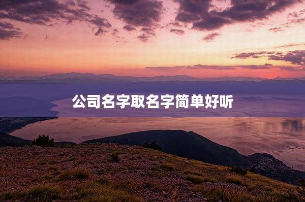公司名字取名字简单好听