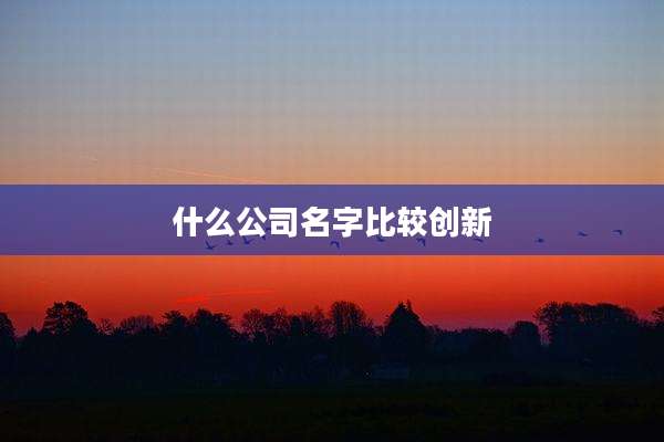 什么公司名字比较创新