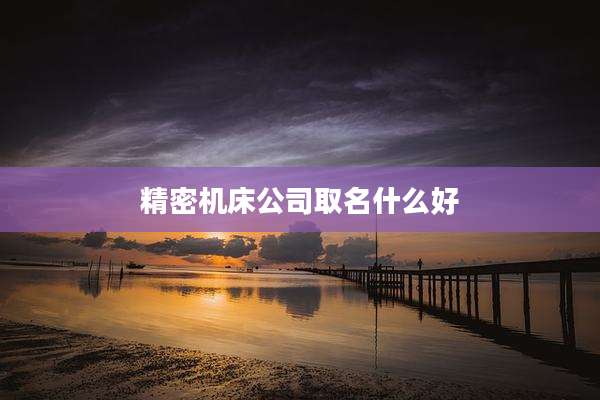 精密机床公司取名什么好