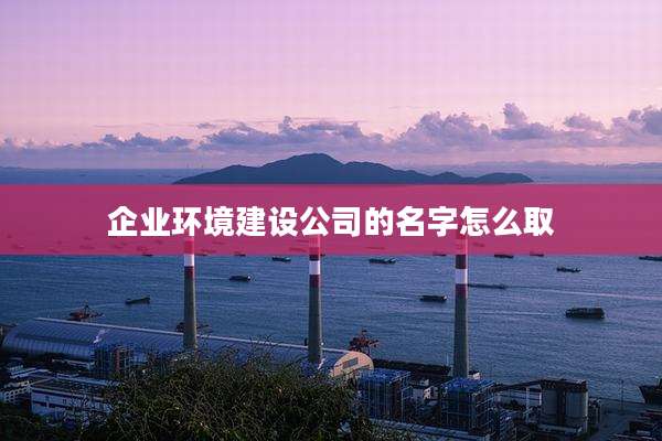 企业环境建设公司的名字怎么取