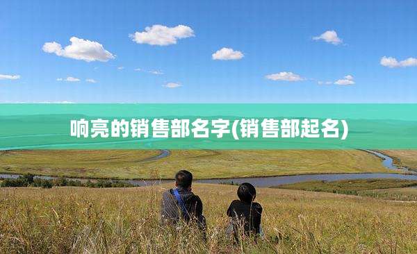 响亮的销售部名字(销售部起名)