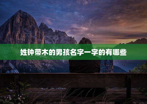 姓钟带木的男孩名字一字的有哪些