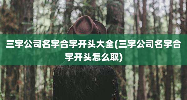 三字公司名字合字开头大全(三字公司名字合字开头怎么取)