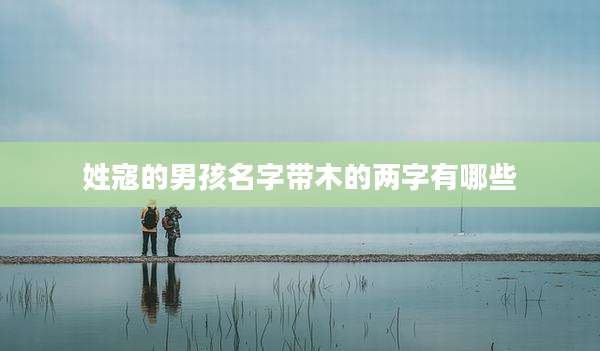 姓寇的男孩名字带木的两字有哪些