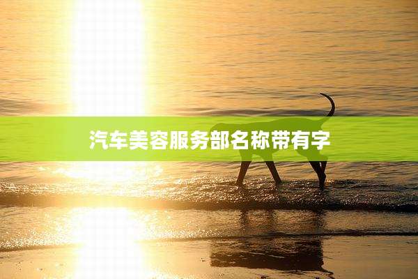 汽车美容服务部名称带有字