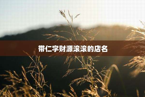 带仁字财源滚滚的店名