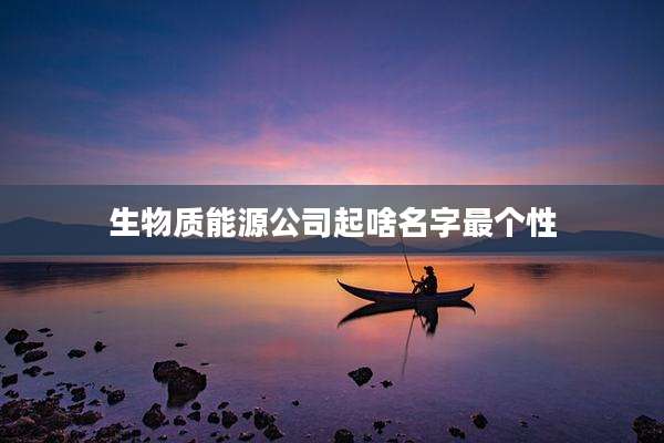 生物质能源公司起啥名字最个性