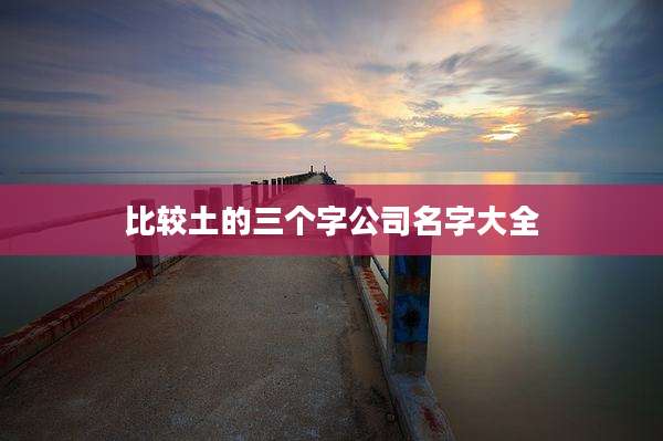 比较土的三个字公司名字大全