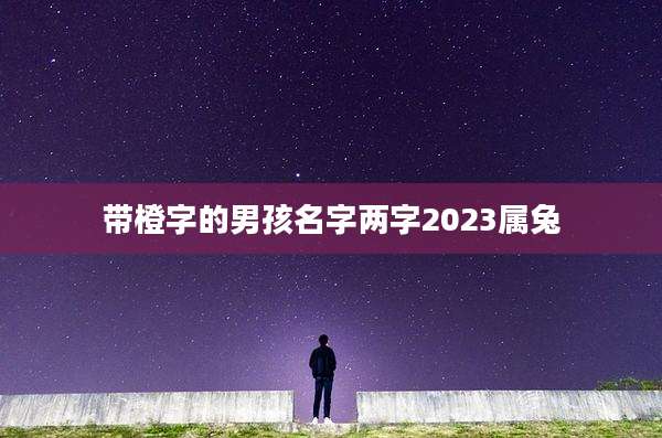 带橙字的男孩名字两字2023属兔
