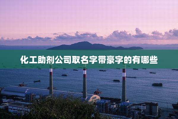 化工助剂公司取名字带豪字的有哪些