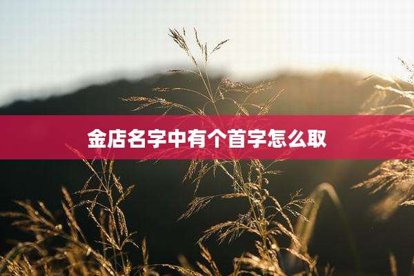 金店名字中有个首字怎么取