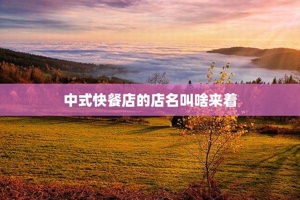 中式快餐店的店名叫啥来着