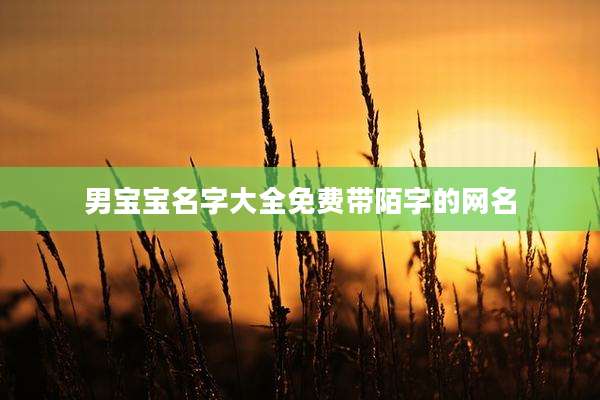 男宝宝名字大全免费带陌字的网名