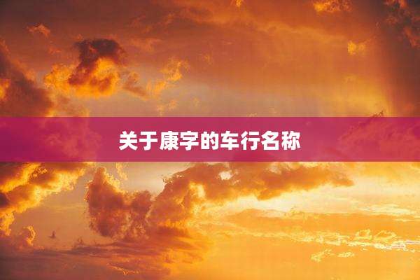 关于康字的车行名称